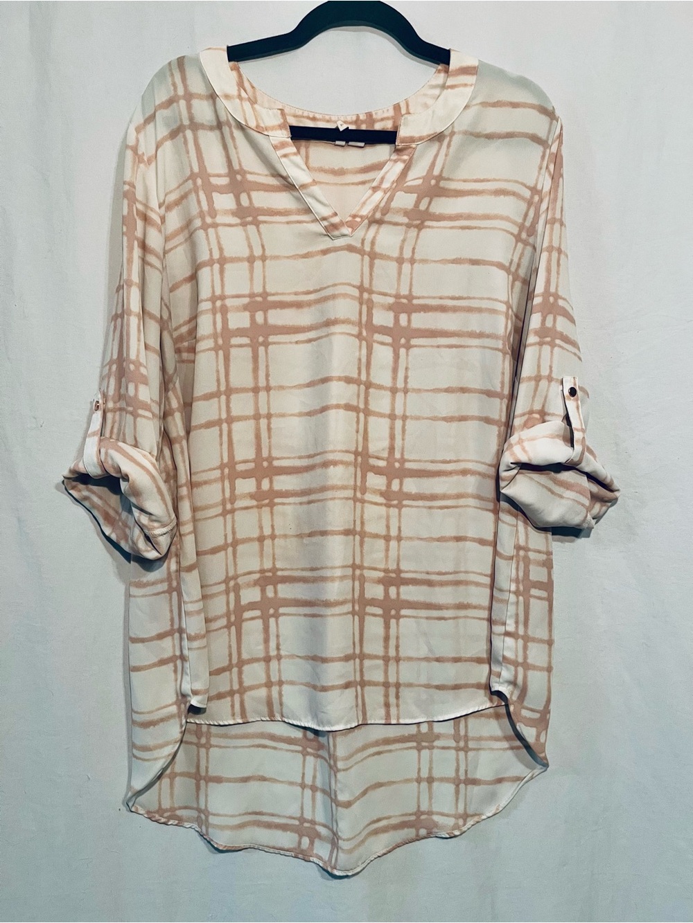 Cato White and Pink Striped Blouse